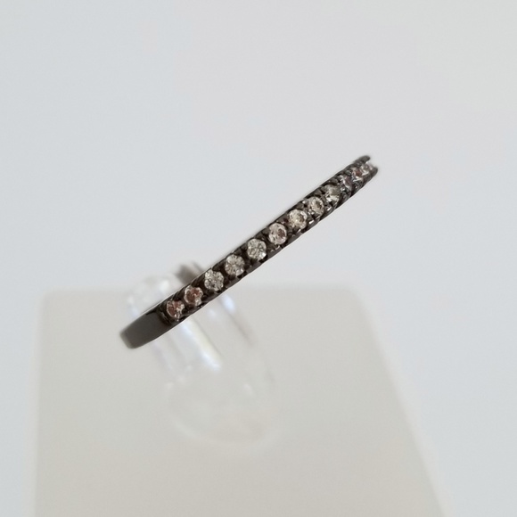 18k Black Gold Pave Band - Picture 3 of 8